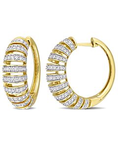 AMOUR 1 CT TDW Diamond Multi-row Hoop Earrings In 14K Yellow Gold