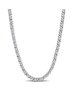 Amour 1 CT TW Diamond Braided Necklace in Sterling Silver JMS005104