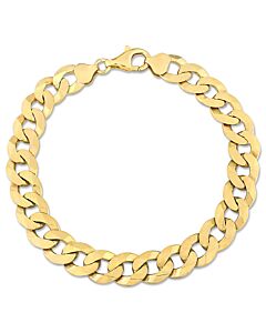 AMOUR 10.2mm Curb Link Chain Bracelet In Yellow Plated Sterling Silver, 9 In