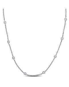 AMOUR 10 CT TGW Cubic Zirconia By The Yard Station Necklace In Sterling Silver