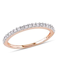 Amour 10k Pink Gold 1/5 CT TDW Diamond Semi-Eternity Ring