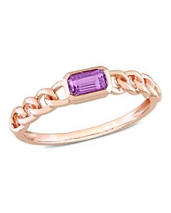 Amour 10k Rose Gold 1/3 CT TGW Octagon Africa Amethyst Link Ring