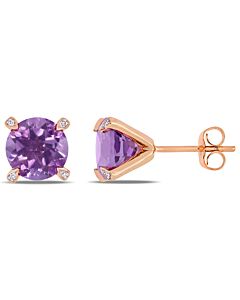 Amour-10k-Rose-Gold-3-CT-TGW-Amethyst-and-0-024-CT-TDW-Diamond-Martini-Stud-Earrings