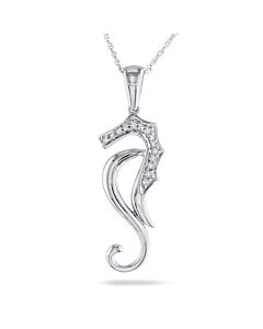 AMOUR Diamond Nautical Pendant with Chain In 10K White Gold