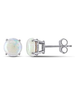 AMOUR Opal Stud Earrings In 10K White Gold