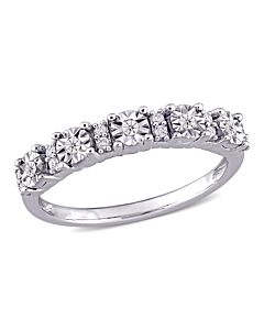 Amour 10k White Gold 1/10 CT TDW Diamond Eternity Ring
