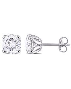 AMOUR 2 1/2 CT DEW Created Moissanite Solitaire Stud Earrings In 10K White Gold