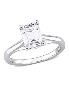 Amour 10k White Gold 2 CT TGW Created White Moissanite Cocktail Ring