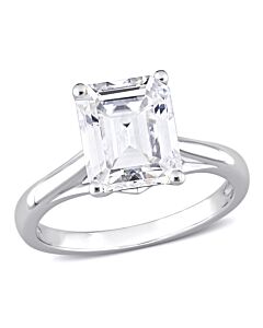 Amour 10k White Gold 3 1/2 CT TGW Created White Moissanite Cocktail Ring