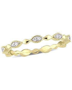 Amour 10K Yellow Gold 1/10 CT TDW Diamond Eternity Ring