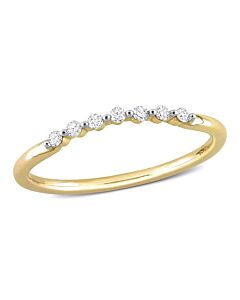Amour 10k Yellow Gold 1/10 CT TDW Diamond Semi-Eternity Ring