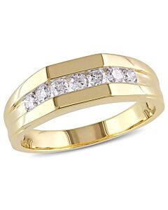 Amour 10k Yellow Gold 1/2 CT TDW Diamond Men's Wedding Band Ring