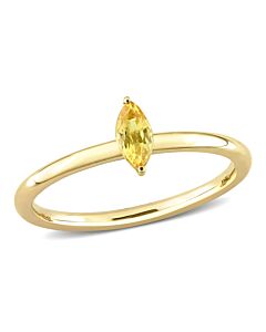Amour 10k Yellow Gold 1/3 CT TGW Marquise Yellow Sapphire Stackable Ring