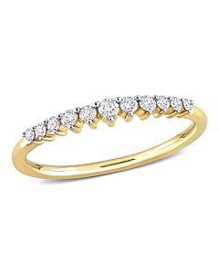 Amour 10k Yellow Gold 1/5 CT TDW Diamond Semi-Eternity Ring