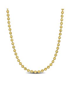 AMOUR 3mm Diamond Cut Ball Chain Necklace In 10K Yellow Gold, 16 In