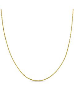 AMOUR 10K Yellow Gold 0.85mm Diamond Cut Cable Chain Necklace W/ Spring Ring Clasp Length (inches): 16