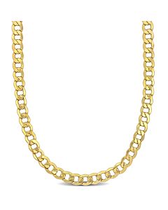AMOUR Men's 20 Inch Curb Link Chain Necklace In 10K Yellow Gold (7 Mm)