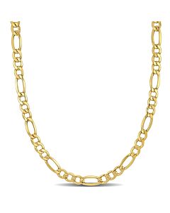 AMOUR Men's 24 Inch Figaro Link Chain Necklace In 10K Yellow Gold (7 Mm)