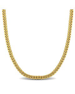 AMOUR 34-inch Men's Square Curb Link Chain Necklace In 10K Yellow Gold