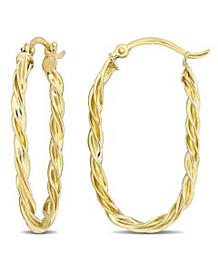 AMOUR Twist Hoop Earrings In 10K Yellow Gold