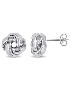 Amour 10mm Love Knot Stud Earrings in 10k White Gold