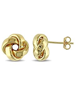 Amour 10mm Love Knot Stud Earrings in 10k Yellow Gold