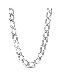 AMOUR Hollow Link Chain Necklace In Sterling Silver, 24 In