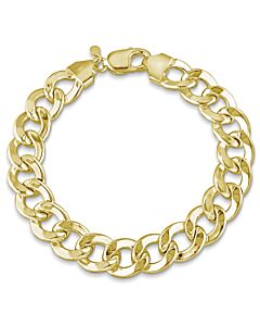 AMOUR 12.5mm Curb Link Bracelet In Yellow Plated Sterling Silver 9