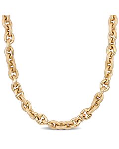 AMOUR 18 Inch Oval Link Necklace In Yellow Plated Sterling Silver