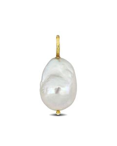 AMOUR 13-14mm Cultured Freshwater Baroque Pearl Pendant In 18k Yellow Gold (no Chain)