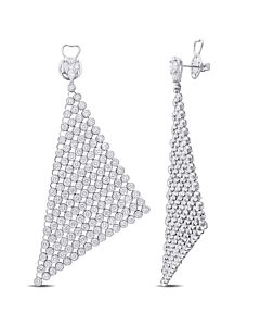 AMOUR 13 5/8 CT TDW Multi-shape Diamond Dangle Earrings In 14K White Gold