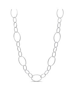 AMOUR 13mm Fancy Oval Link Chain Necklace In Sterling Silver, 30 In