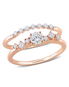 Amour 14k Rose Gold 1/10 CT TDW Diamond Semi-Eternity Ring