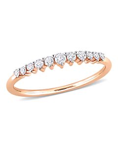 Amour 14k Rose Gold 1/5 CT TDW Diamond Semi-Eternity Ring