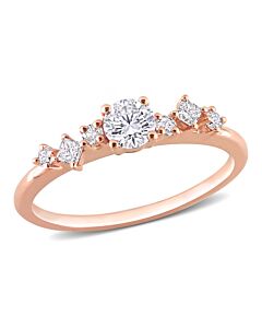 Amour 14k Rose Gold1/2 CT TDW Diamond Semi-Eternity Ring