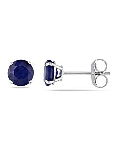 AMOUR Sapphire Stud Earrings In 14K White Gold
