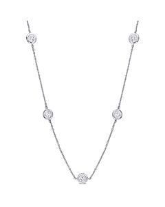 AMOUR 1 3/8 CT TW Diamond By The Yard Necklace In 14K White Gold