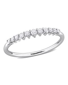 Amour 14k White Gold 1/5 CT TDW Diamond Semi-Eternity Ring
