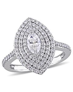Amour 14K White Gold 1 CT TDW Diamond Engagement Ring