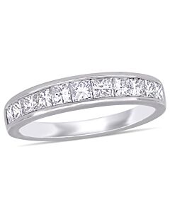 Amour 14k White Gold 1 CT TW Princess Diamond Eternity Ring