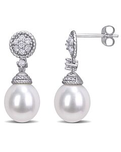 Amour-14k-White-Gold-Cultured-Freshwater-Pearl-and-1-3-CT-TDW-Diamond-Drop-Earrings