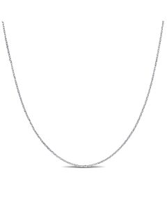AMOUR 0.7mm Diamond-cut Cable Chain Necklace In 14K White Gold - 16 In