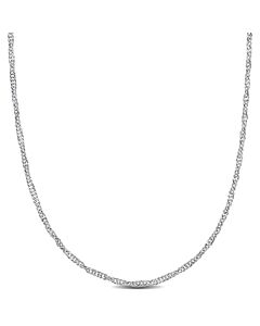 AMOUR 1.9mm Diamond-cut Singapore Necklace In 14K White Gold - 16 In