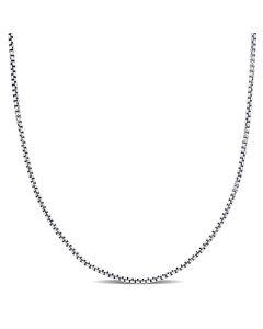AMOUR 1.6mm Round Box Link Necklace In 14K White Gold - 16 In