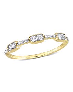 Amour 14k Yellow Gold 1/4 CT TDW Diamond Semi-Eternity Ring