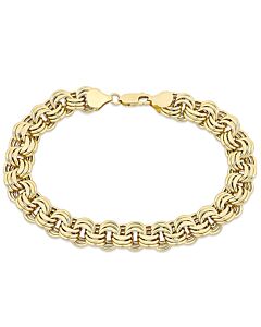 Amour 14K Yellow Gold Triple Link Bracelet w/ Lobster Clasp