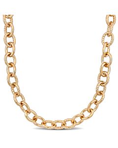 AMOUR Oval Link Necklace In Yellow Plated Sterling Silver, 24 In