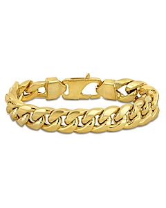AMOUR 15.3mm Miami Cuban Link Chain Bracelet In 10K Yellow Gold, 9 In