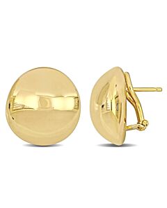 AMOUR 15mm Domed Omega Clip Back Earrings in 14k Yellow Gold