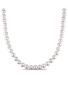 AMOUR 7 - 7.5 Mm Cultured Freshwater Pearl 16in Strand with Sterling Silver Clasp